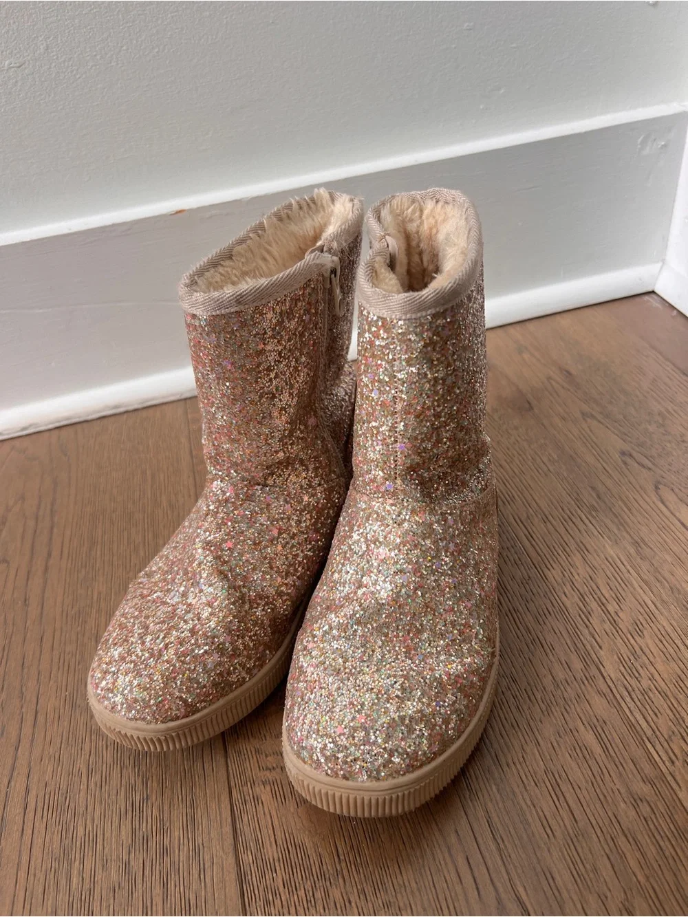 Cat & Jack Girls' Glitter Pink Sparkle Mid-Calf Boots